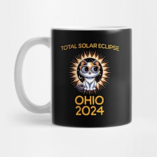 Funny Cat Sunglasses Total Solar Eclipse April 2024 Ohio Mug